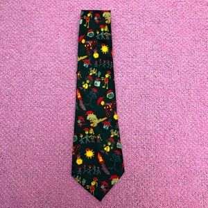 Crest Multi Colored Cartoon Kids Print Necktie